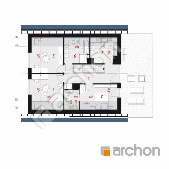 Проект дома ARCHON+ Дом в изопируме 4 План мансандри