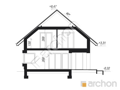 Проект дома ARCHON+ Дом в изопируме 4 Розріз будинку