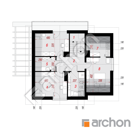 Проект дома ARCHON+ Дом в фаворитках 2 План мансандри
