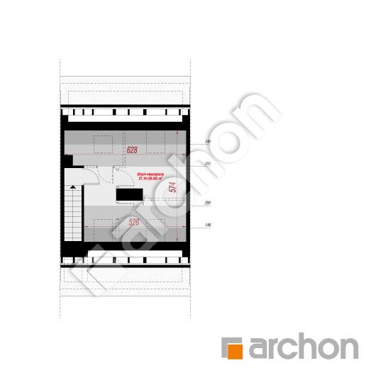 Проект дома ARCHON+ Дом в фиалках 14 (Р2С) вер.2  План мансандри