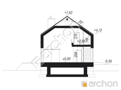 Проект дома ARCHON+ Дом в вереске (Г2) Розріз будинку