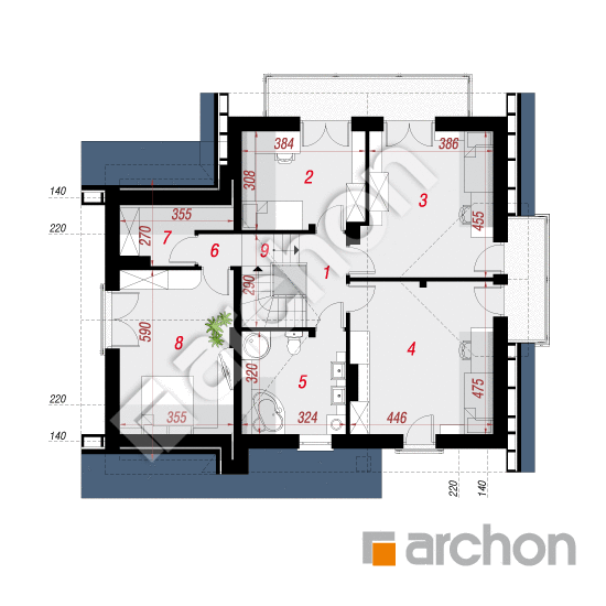 Проект будинку ARCHON+ Будинок в тамариску 2 (НТ) План мансандри
