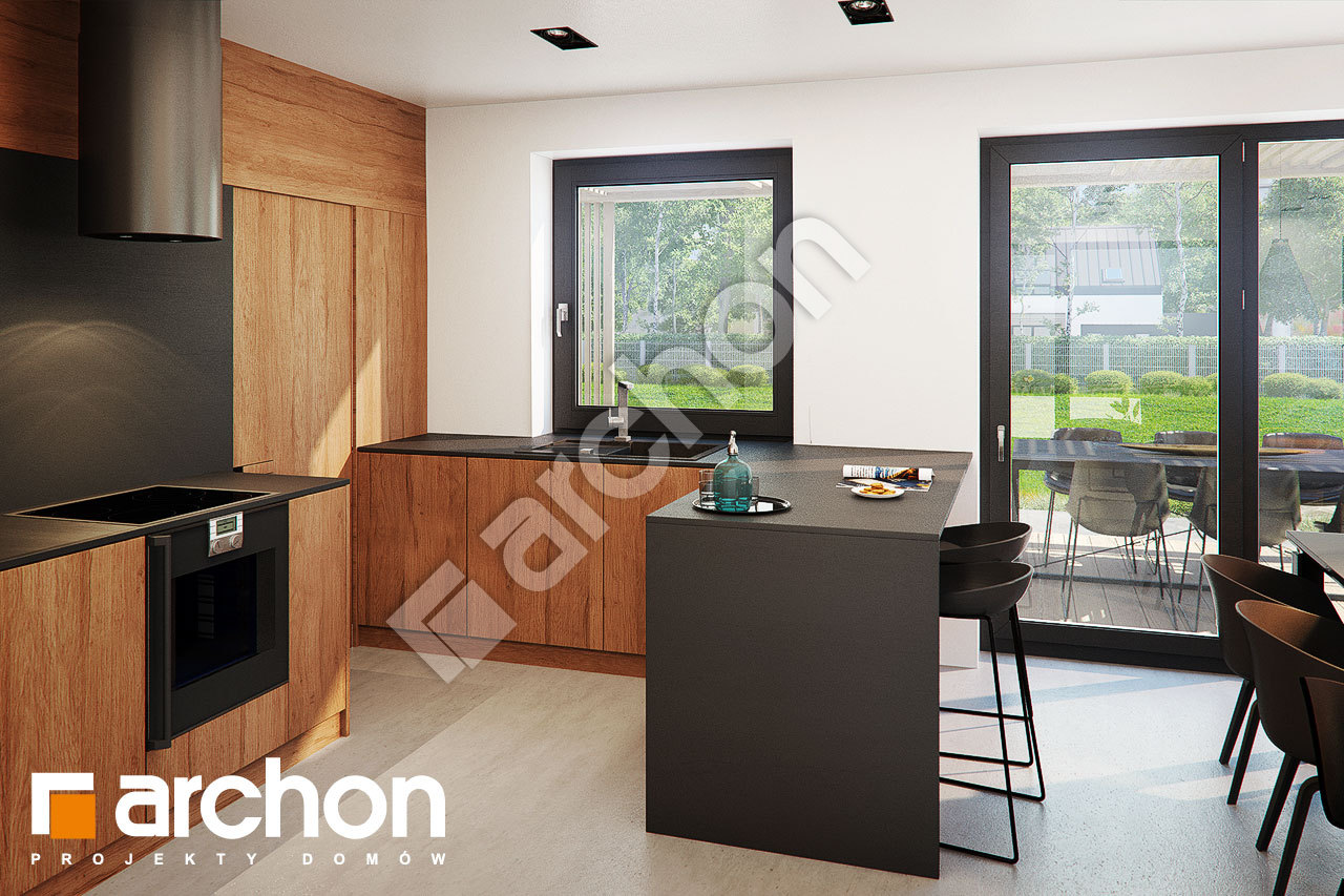 Проект будинку ARCHON+ Будинок в ірисах  візуалізація кухні 1 від 1