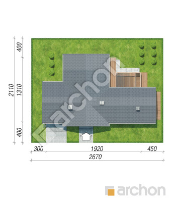 Проєкт будинку ARCHON+ Будинок в мажанках (Г) Ситуація
