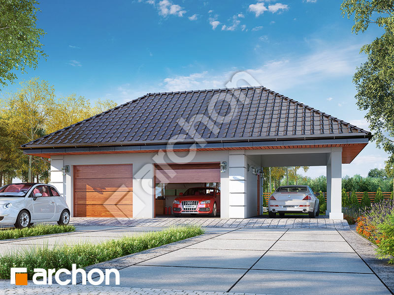 Проект будинку ARCHON+ Г28 - Двомісний гараж Вид 1