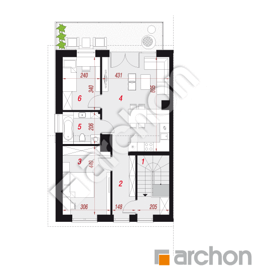 Проект дома ARCHON+ Дом в фиалках 5 (Р2Б) вер.2 План мансандри