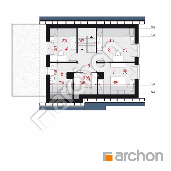 Проект будинку ARCHON+ Будинок в хлорофітумі (ГHA) План мансандри