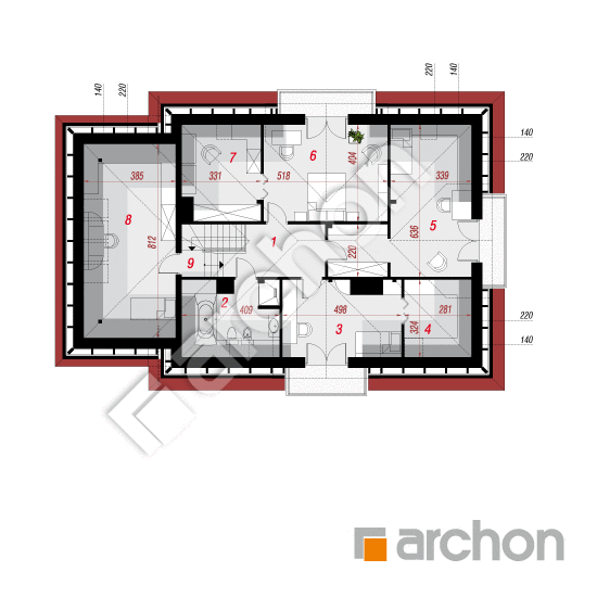 Проект дома ARCHON+ Дом в каллах 3 (П) План мансандри