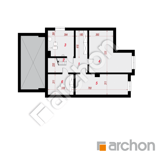 Проект дома ARCHON+ Дом в каллах 3 (П) План підвалу