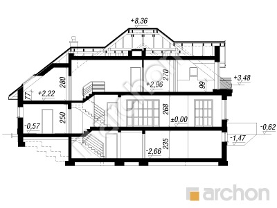 Проект дома ARCHON+ Дом в каллах 3 (П) Розріз будинку