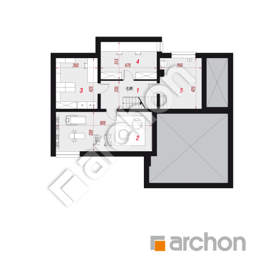 Проект будинку ARCHON+ Вілла Міранда 17 (Г2ПЕ) План підвалу