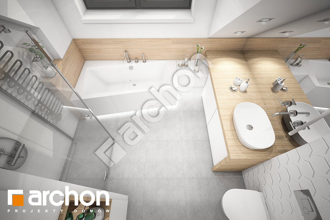 Проект будинку ARCHON+ Будинок в хлорофітумі 5 (ГА) візуалізація ванни (візуалізація 3 від 4)
