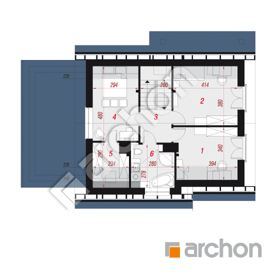 Проект будинку ARCHON+ Будинок в хлорофітумі 5 (ГА) План мансандри