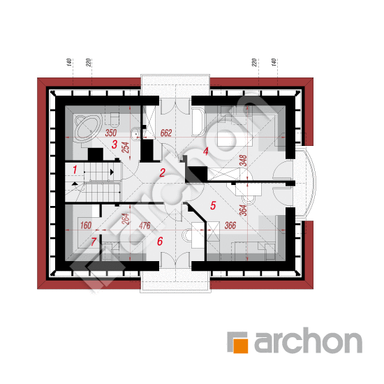 Проект дома ARCHON+ Дом в вербене 4 (В)	 План мансандри