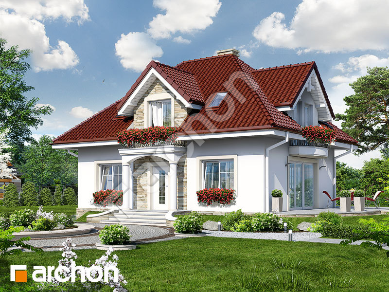 Проект дома ARCHON+ Дом в вербене 4 (В)	 Вид 1