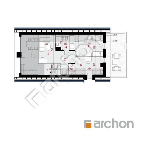 Проект будинку ARCHON+ Будинок в лаврах вер.2 План мансандри