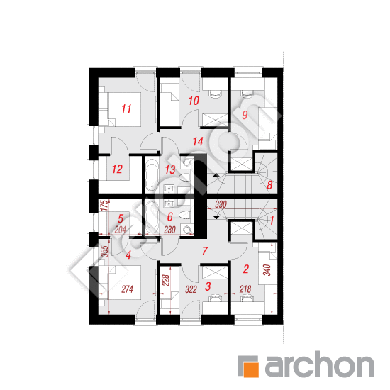 Проект будинку ARCHON+ Будинок в воронячому оці (Р2Б) План мансандри