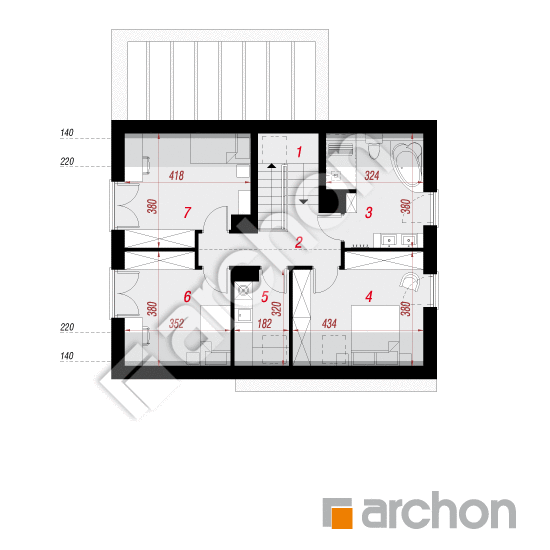 Проект дома ARCHON+ Дом в люцерне 16 (Г) План мансандри