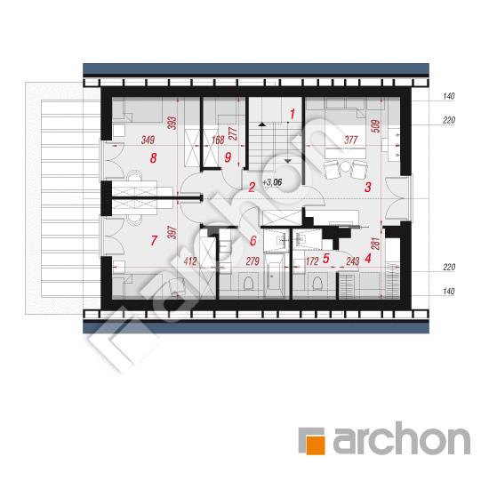 Проект дома ARCHON+ Дом в шишковиках 6 (Е) План мансандри