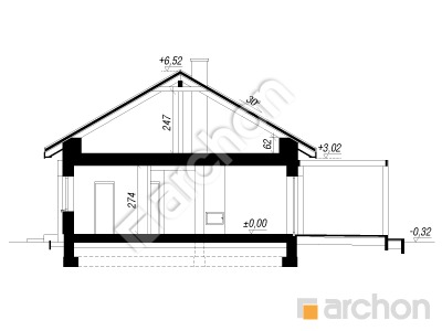 Проєкт будинку ARCHON+ Будинок в базиліці 2 (Е) ВДЕ Розріз будинку