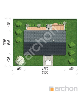 Проєкт будинку ARCHON+ Будинок в базиліці 2 (Е) ВДЕ Ситуація
