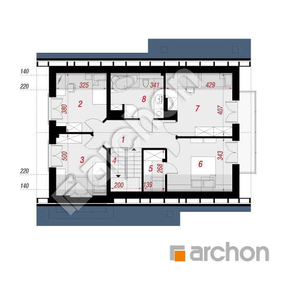 Проект будинку ARCHON+ Будинок в айдаредах 3 (Т) План мансандри