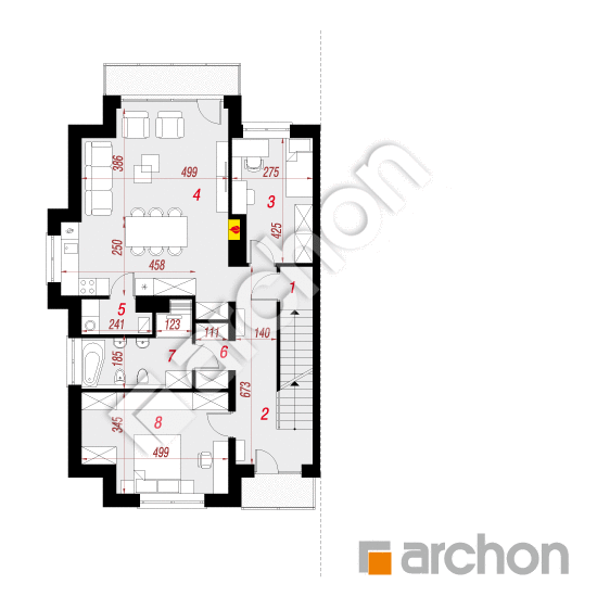 Проект дома ARCHON+ Вилла Юлия 6 (Б) План першого поверху
