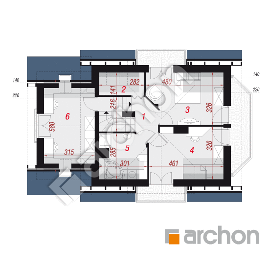 Проект дома ARCHON+ Дом в перловнике (Н) TERMO вер.2 План мансандри