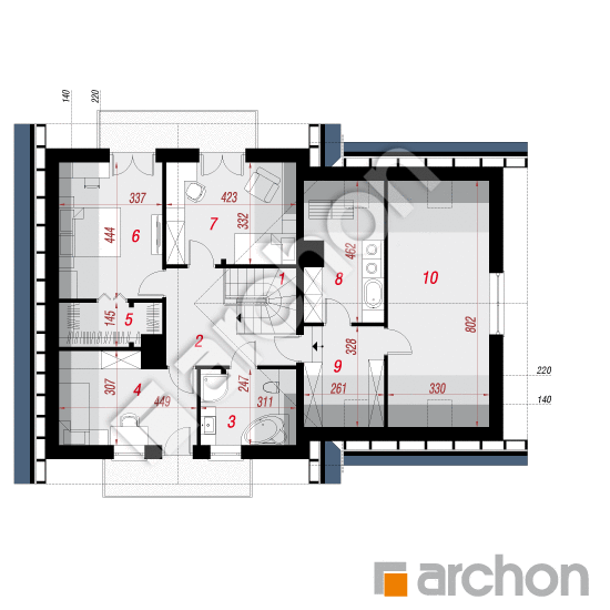 Проект будинку ARCHON+ Будинок в рододендронах 24 (Г2Н) План мансандри