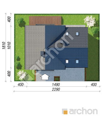Проект дома ARCHON+ Дом в рододендронах 24 (Г2Н) Ситуація