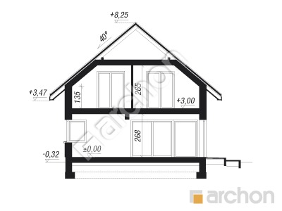 Проект дома ARCHON+ Дом в сафлоре Розріз будинку