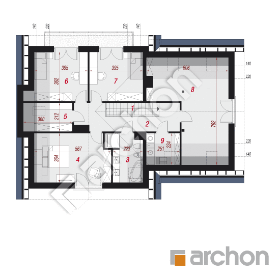 Проект будинку ARCHON+ Будинок в медовниках (Г2) План мансандри