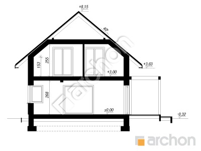Проект дома ARCHON+ Дом в кронселах Розріз будинку