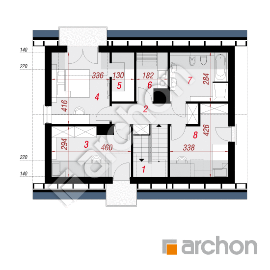 Проект будинку ARCHON+ Будинок в хімонантах План мансандри
