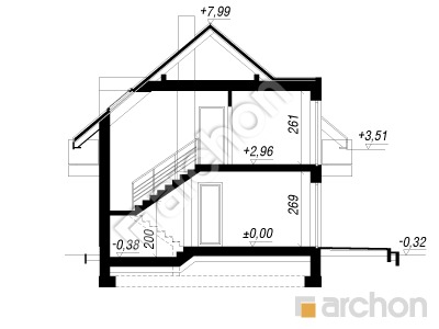 Проєкт будинку ARCHON+ Будинок в хімонантах Розріз будинку