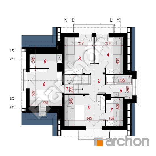 Проект будинку ARCHON+ Будинок в абрикосах (H) вер.2 План мансандри