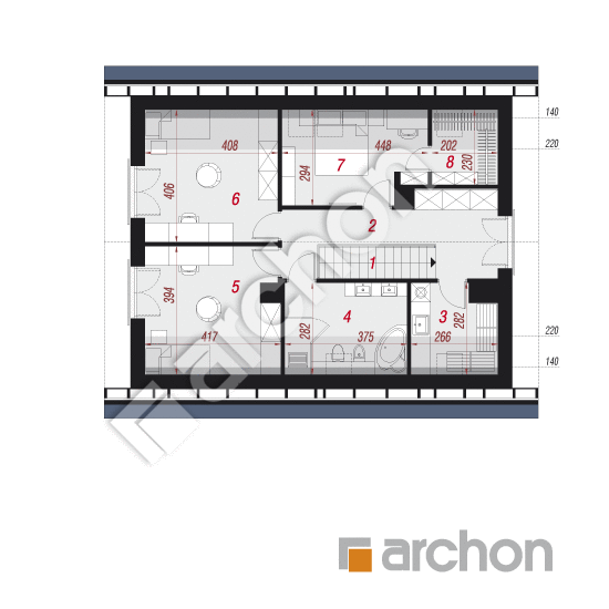 Проект дома ARCHON+ Дом в изумрудах 2 План мансандри