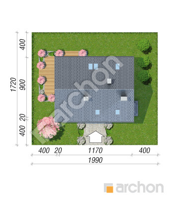 Проєкт будинку ARCHON+ Будинок у смарагдах 2 Ситуація