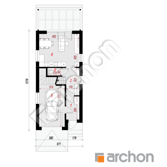 Проект будинку ARCHON+ Будинок в чорній смородині 2 (Г) План першого поверху