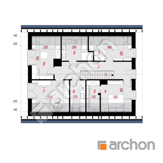 Проект дома ARCHON+ Дом в мимозах 2 (Г) План мансандри