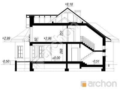 Проект дома ARCHON+ Дом под юккой 4 Розріз будинку