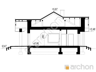 Проект дома ARCHON+ Дом в лещиновнике (Г) Розріз будинку