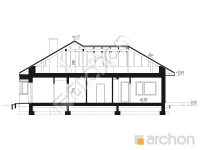 Проєкт будинку ARCHON+ Будинок в алоказіях Розріз будинку