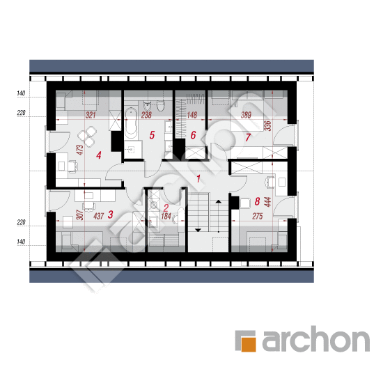 Проект будинку ARCHON+ Будинок в малинівці 8 (Г) План мансандри