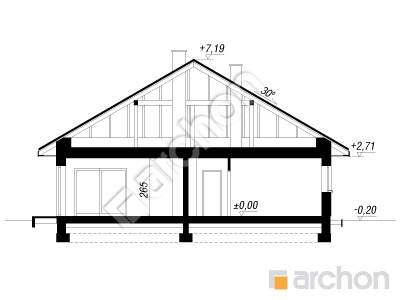 Проєкт будинку ARCHON+ Будинок в ренклодах 2 (Г2Е) Розріз будинку