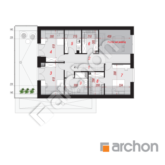 Проект будинку ARCHON+ Будинок в аурорах 17 (Г2Е) План мансандри