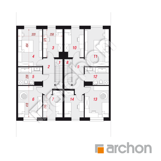 Проект будинку ARCHON+ Будинок під гінко 15 (ГР2С) План мансандри