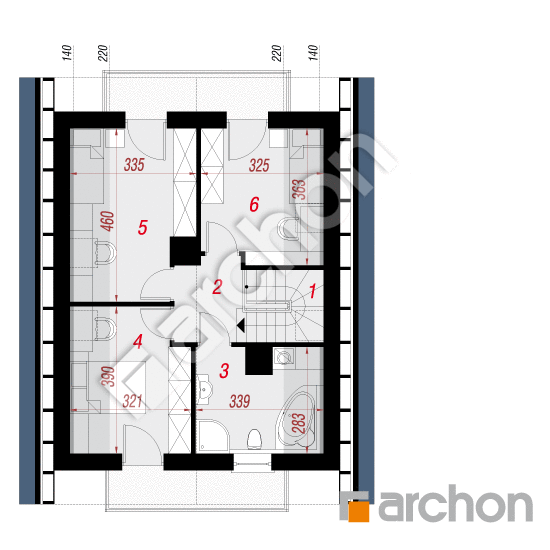 Проект будинку ARCHON+ Будинок в аркадіях 2 План мансандри