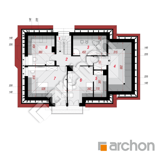 Проект будинку ARCHON+ Будинок в зорях вер.2 План мансандри
