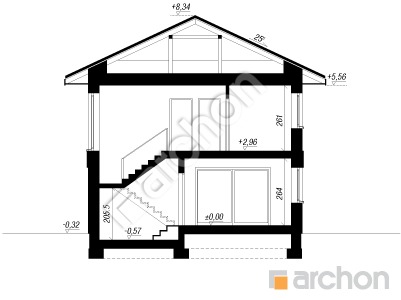 Проект дома ARCHON+ Вилла Андреа Розріз будинку